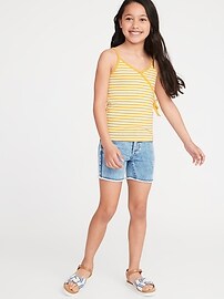 View large product image 3 of 3. Striped V-Neck Faux-Wrap Tank for Girls