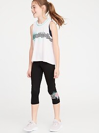 View large product image 4 of 4. Mid-Rise Graphic Go-Dry Cropped Leggings for Girls