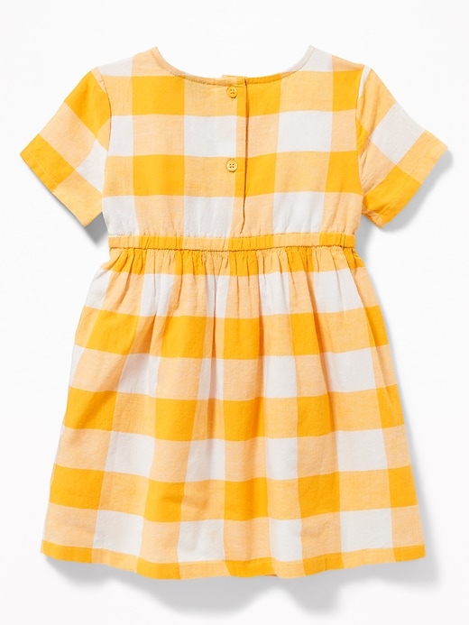 View large product image 2 of 3. Faux-Wrap Gingham Shirt Dress for Toddler Girls