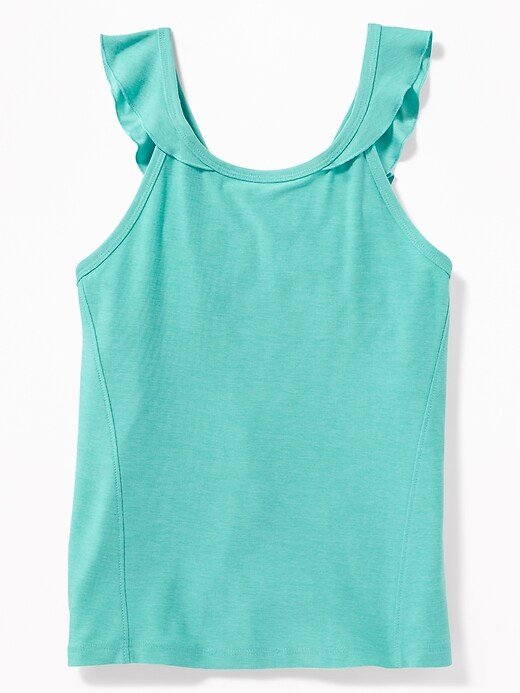 View large product image 1 of 3. Go-Dry Ruffled-Strap Performance Tank for Girls