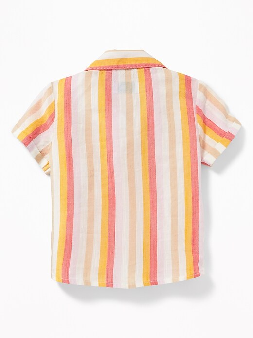 Striped Slub-Weave Tie-Hem Getaway Shirt for Toddler Girls | Old Navy