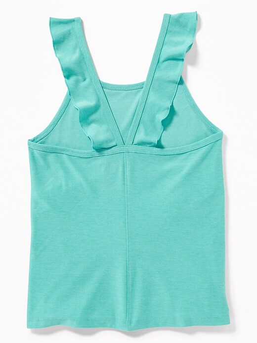 View large product image 2 of 3. Go-Dry Ruffled-Strap Performance Tank for Girls