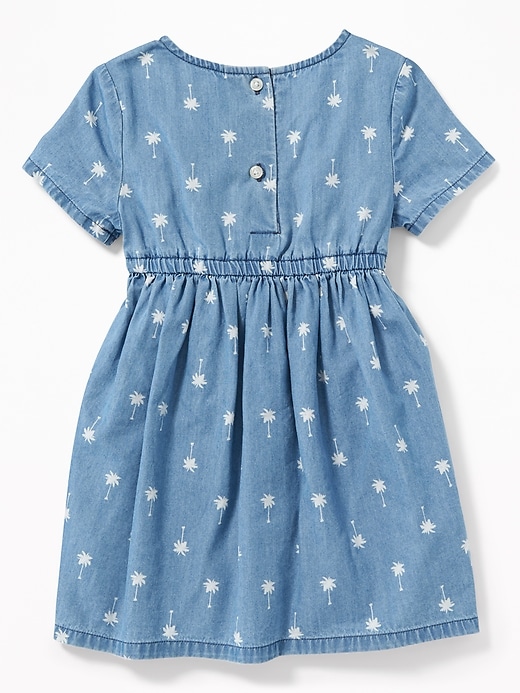 View large product image 2 of 3. Faux-Wrap Chambray Shirt Dress for Toddler Girls