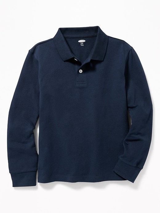 View large product image 1 of 3. School Uniform Long-Sleeve Polo Shirt for Boys