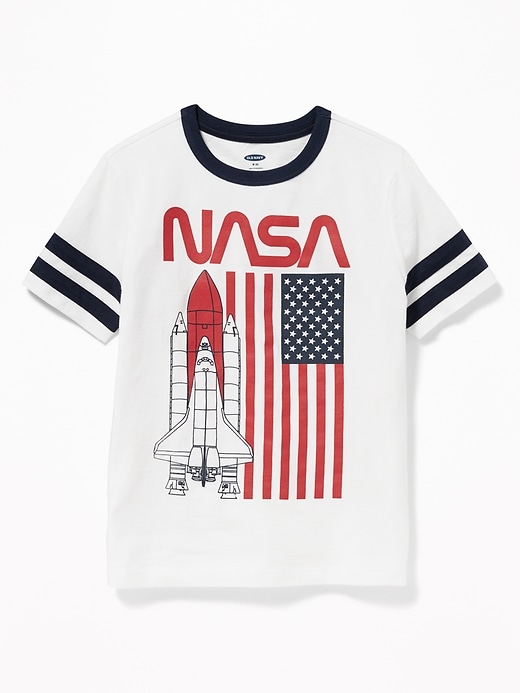 View large product image 1 of 2. Nasa&#174 Americana Sleeve-Stripe Tee For Boys