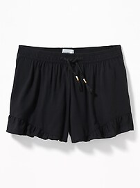 View large product image 3 of 3. Soft Ruffle-Hem Pull-On Shorts For Girls