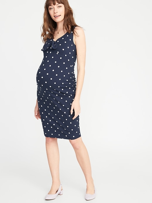 Maternity Bow-Tie Front Bodycon Dress | Old Navy