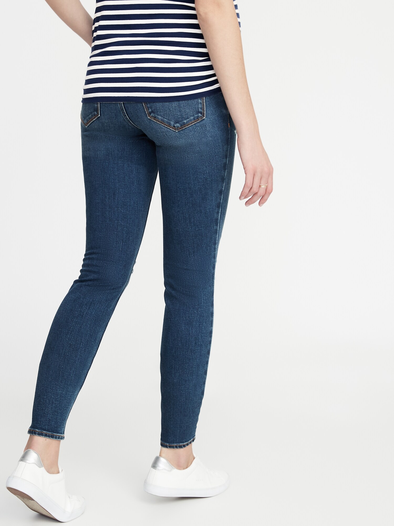 Maternity Front-Low Panel Distressed Skinny Jeans | Old Navy