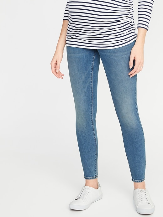 View large product image 1 of 1. Maternity Full-Panel Skinny Jeans