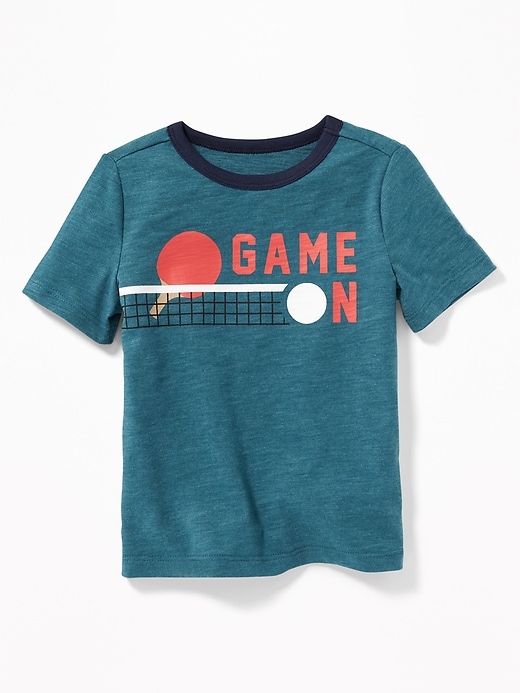 View large product image 1 of 1. Graphic Crew-Neck Slub-Knit Tee for Toddler Boys
