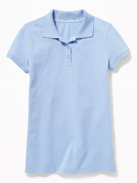 View large product image 1 of 1. Uniform Stain-Resistant Pique Polo for Girls