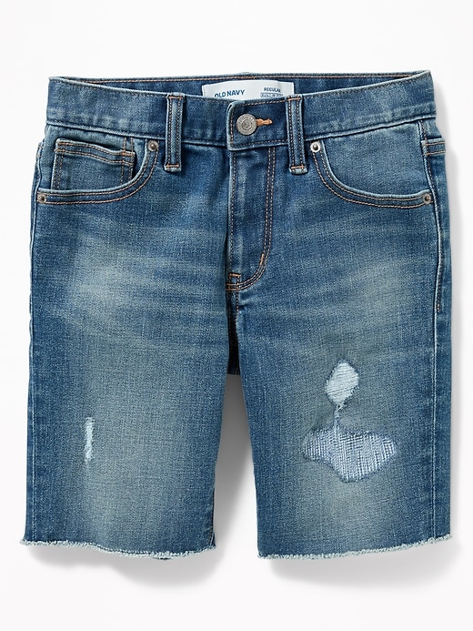 View large product image 1 of 1. Built-In Flex Distressed Cut-Off Jean Shorts For Boys