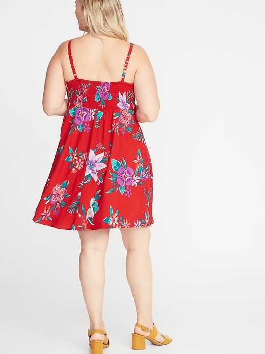 Image number 2 showing, Printed Fit & Flare Plus-Size Cami Dress