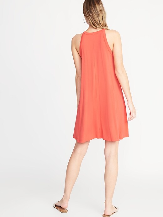 Image number 2 showing, High-Neck Jersey Swing Dress for Women
