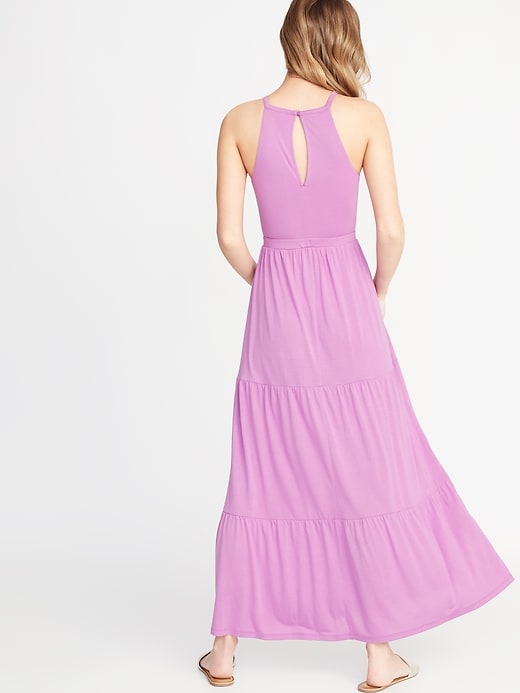 Image number 2 showing, Waist-Defined Tiered Jersey Maxi for Women