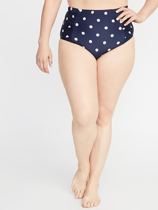 View large product image 1 of 1. High-Waisted Secret-Smooth Plus-Size Swim Bottoms