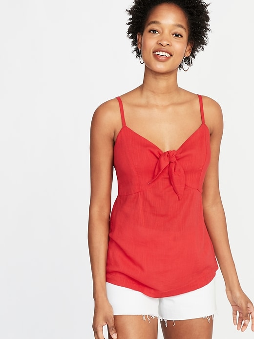 Sleeveless Tie-Front Cami for Women 