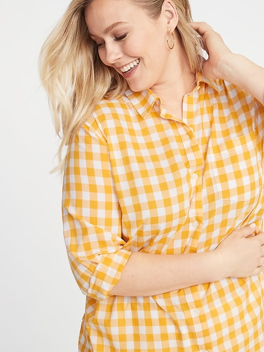 Image number 4 showing, Patterned No-Peek Plus-Size Classic Shirt