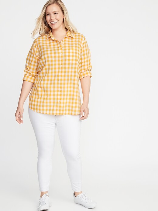 Image number 3 showing, Patterned No-Peek Plus-Size Classic Shirt