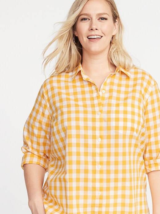 Image number 5 showing, Patterned No-Peek Plus-Size Classic Shirt