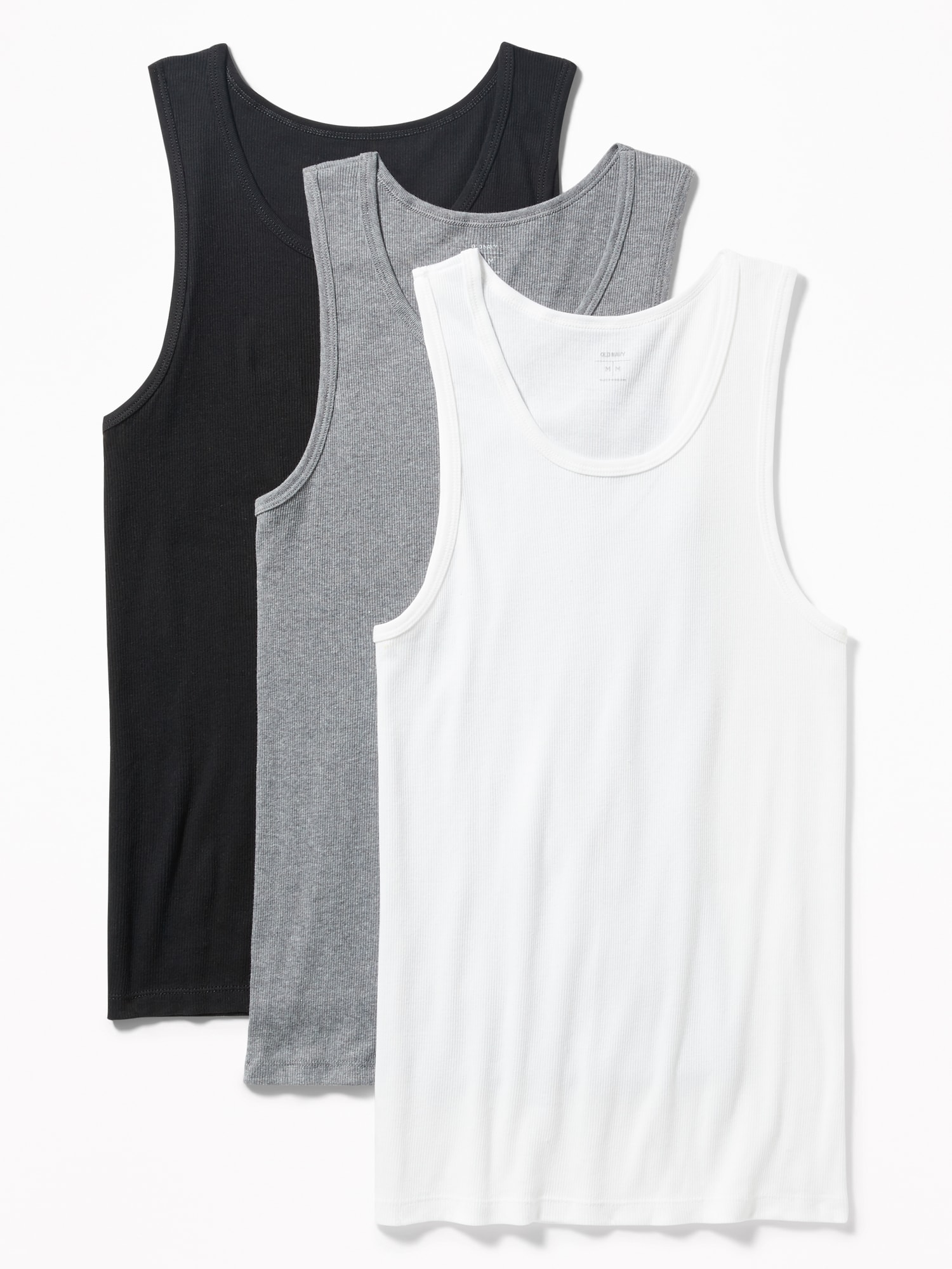 Suppress count up radius Go-Dry Rib-Knit Tank Tops 3-Pack for Men | Old Navy