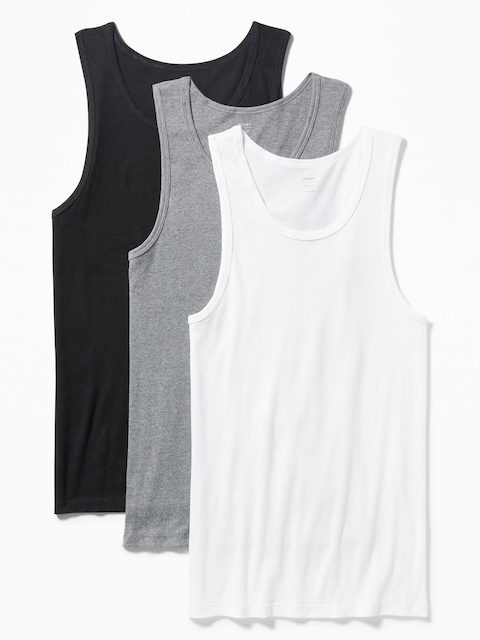 Go-Dry Rib-Knit Tank Tops 3-Pack - Basic Multi Pack