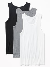 Image number 1 showing, Go-Dry Rib-Knit Tank Tops 3-Pack