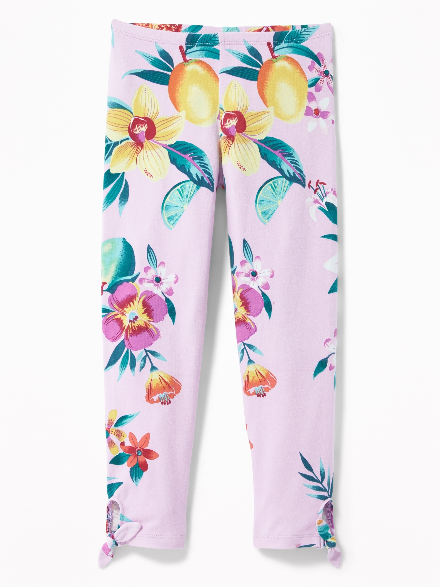 NWT Old Navy Girls Leggings Stretch Crop M (8) TROPICAL BANANA 🍌 LIME  VACATION