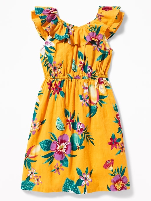 View large product image 2 of 3. Fit & Flare Ruffle-Trim Dress for Girls