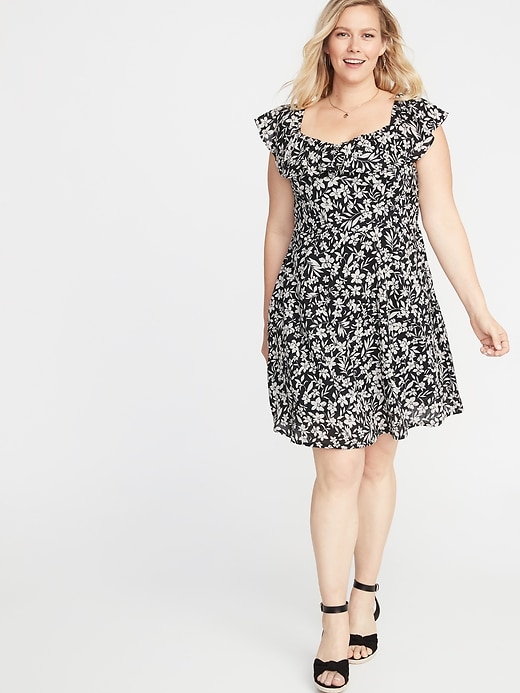 Image number 1 showing, Ruffled Fit & Flare Plus-Size Cami Dress