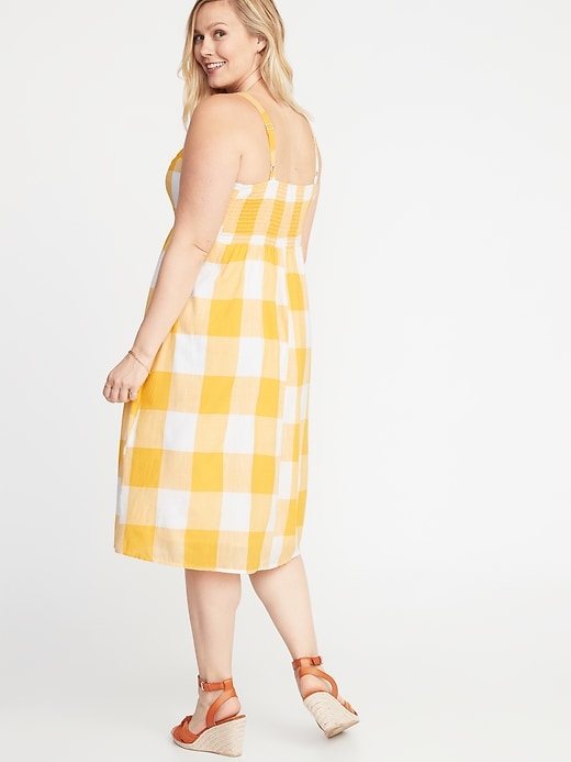 Image number 2 showing, Gingham Fit & Flare Plus-Size Cami Midi Dress