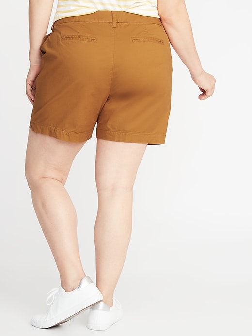 View large product image 2 of 3. Mid-Rise Plus-Size Twill Everyday Shorts - 7-Inch Inseam
