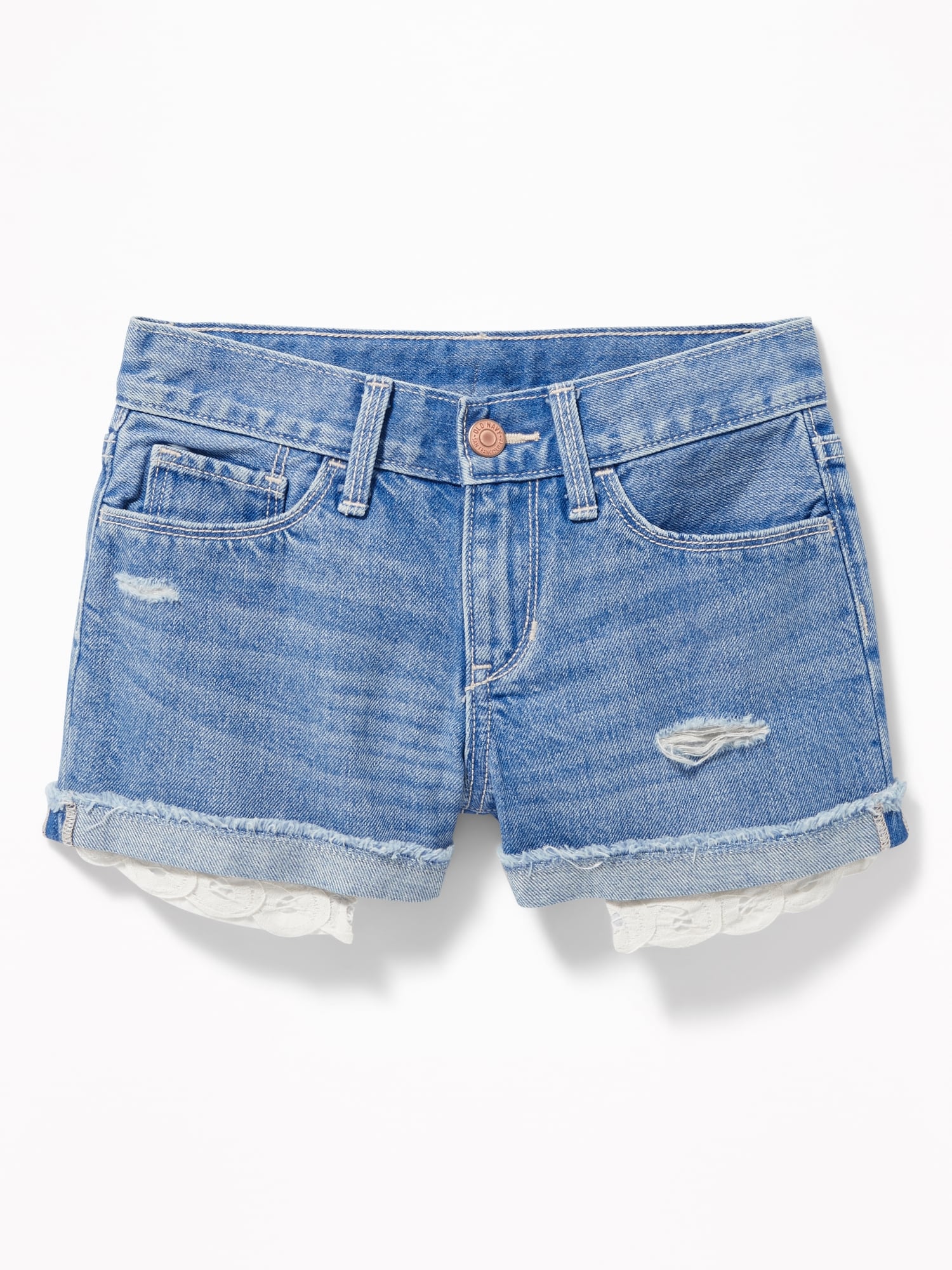 ExposedPocket Distressed Jean Shorts For Girls Old Navy