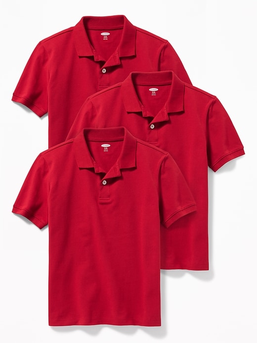 View large product image 1 of 2. School Uniform Polo Shirt 3-Pack for Boys