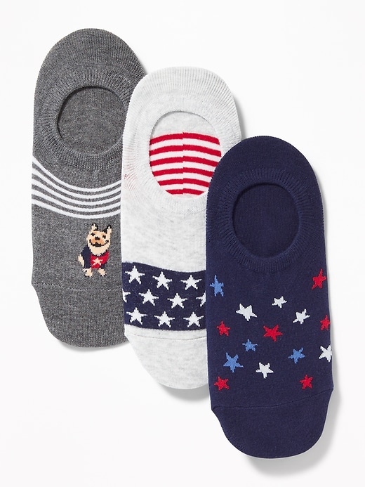 View large product image 1 of 1. Novelty No-Show Sneaker Socks 3-Pack For Women