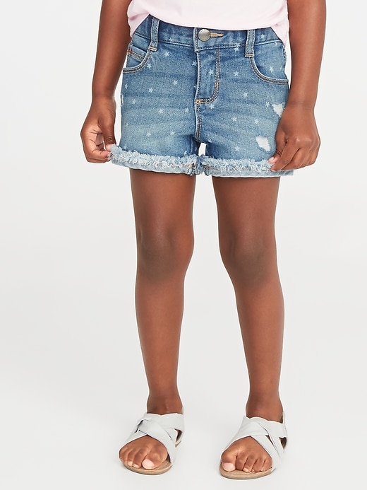 View large product image 1 of 3. Cuffed Denim Cutoffs for Toddler Girls