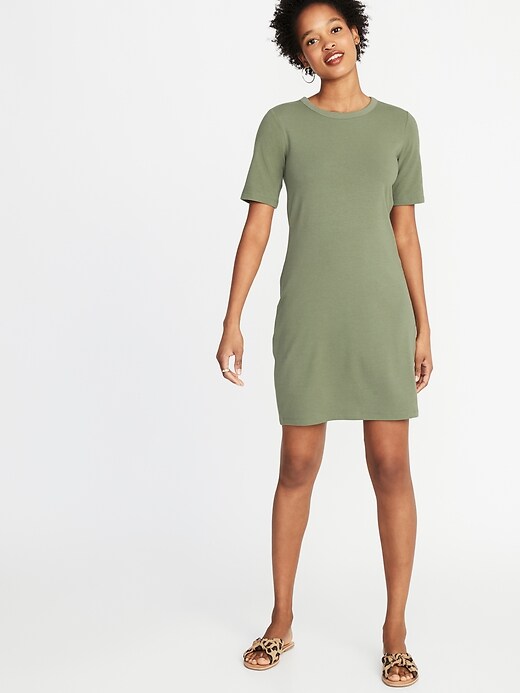 Fitted Crew-Neck Tee Dress for Women | Old Navy