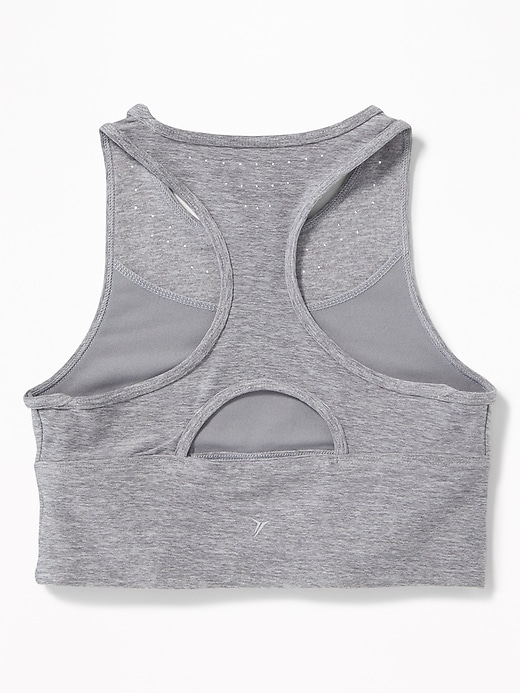 View large product image 2 of 2. Go-Dry Laser-Cut Long-Line Sports Bra for Girls
