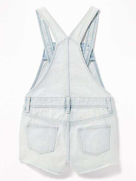 View large product image 2 of 4. Americana Distressed Jean Shortalls For Girls
