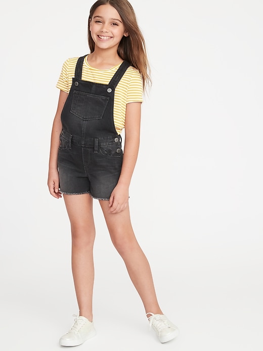 View large product image 1 of 3. Black Jean Shortalls For Girls