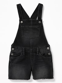 View large product image 3 of 3. Black Jean Shortalls For Girls