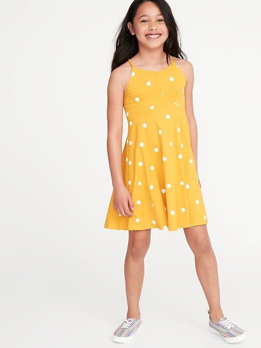 View large product image 1 of 1. Printed Jersey Fit & Flare Cami Dress for Girls