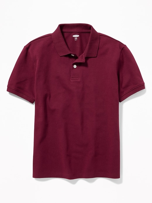 View large product image 1 of 1. Built-In Flex Pique Uniform Polo For Boys