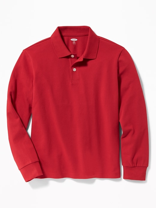 View large product image 1 of 1. School Uniform Long-Sleeve Polo Shirt for Boys