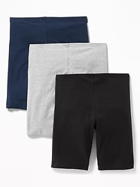 Image number 2 showing, Long Jersey Biker Shorts 3-Pack For Girls