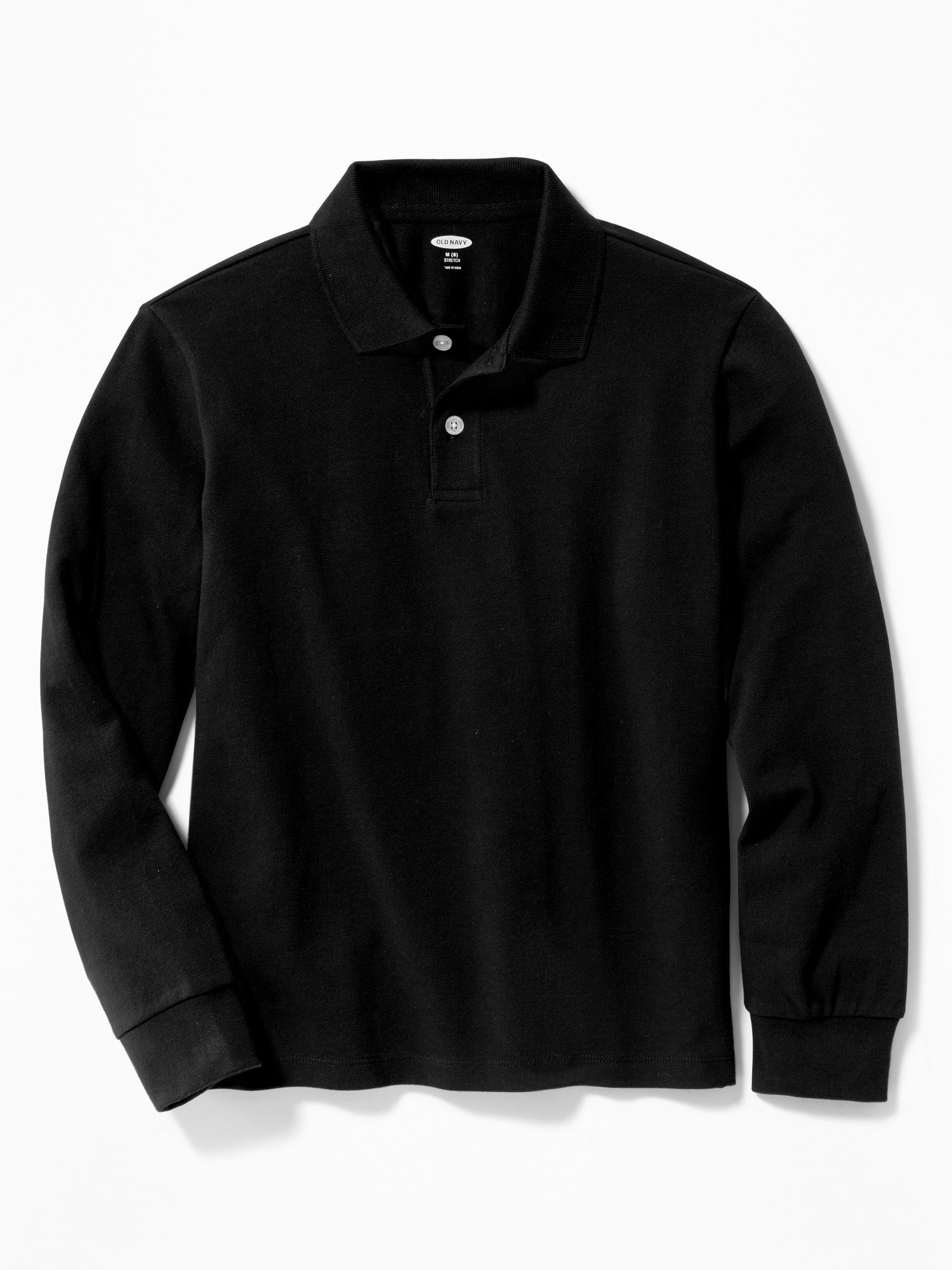 Old Navy School Uniform Long-Sleeve Polo Shirt for Boys black. 1