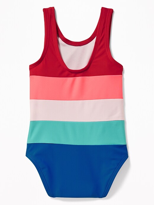 View large product image 2 of 2. Color-Blocked Swimsuit for Toddler Girls