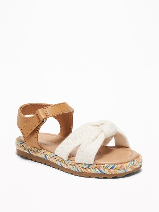 Knotted Linen-Blend Espadrille Sandals For Toddler Girls | Old Navy