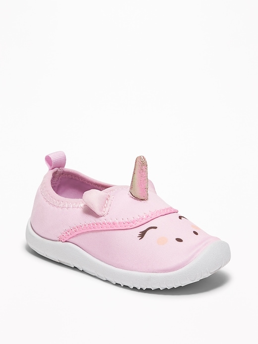 View large product image 1 of 4. Unicorn Critter Swim Shoes For Toddler Girls