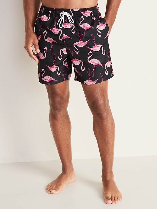 View large product image 1 of 2. Printed Swim Trunks - 6-inch inseam